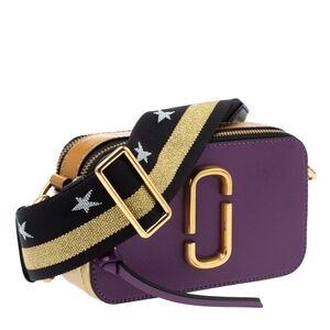 Marc Jacobs Purple Camera Crossbody with Gold Hardware and Star Strap